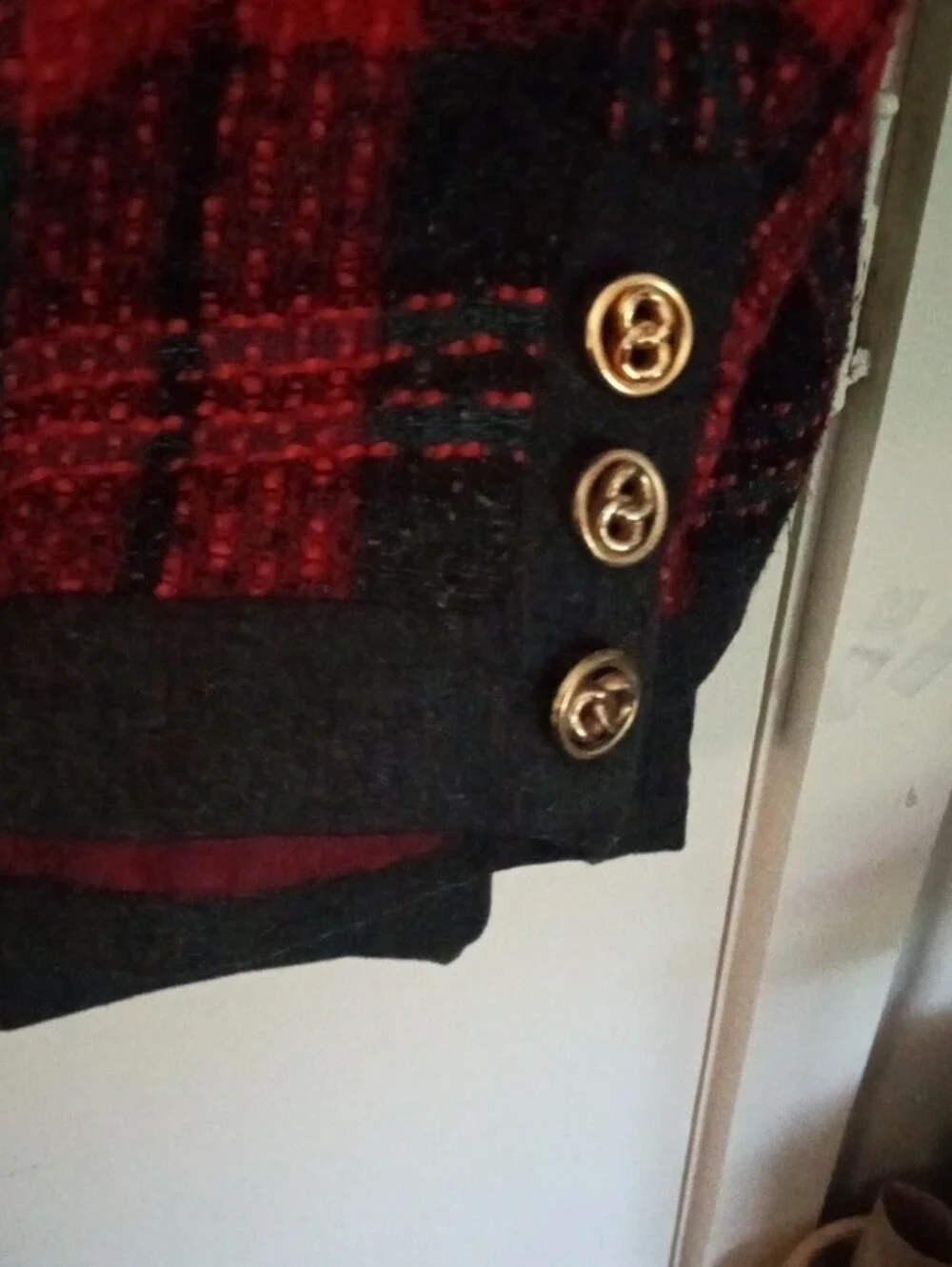 VTG John Meyer of Norwich Red Black Plaid 100% Wool Jacket & Skirt Set Plus 20W